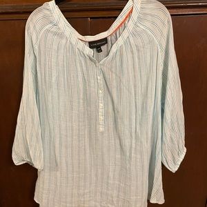 Lane Bryant Blue & White Light Weight Tunic